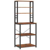 Regal Kks024b01 - Graubraun/Schwarz, Trend, Holzwerkstoff/Metall (60/167/40cm) - MID.YOU