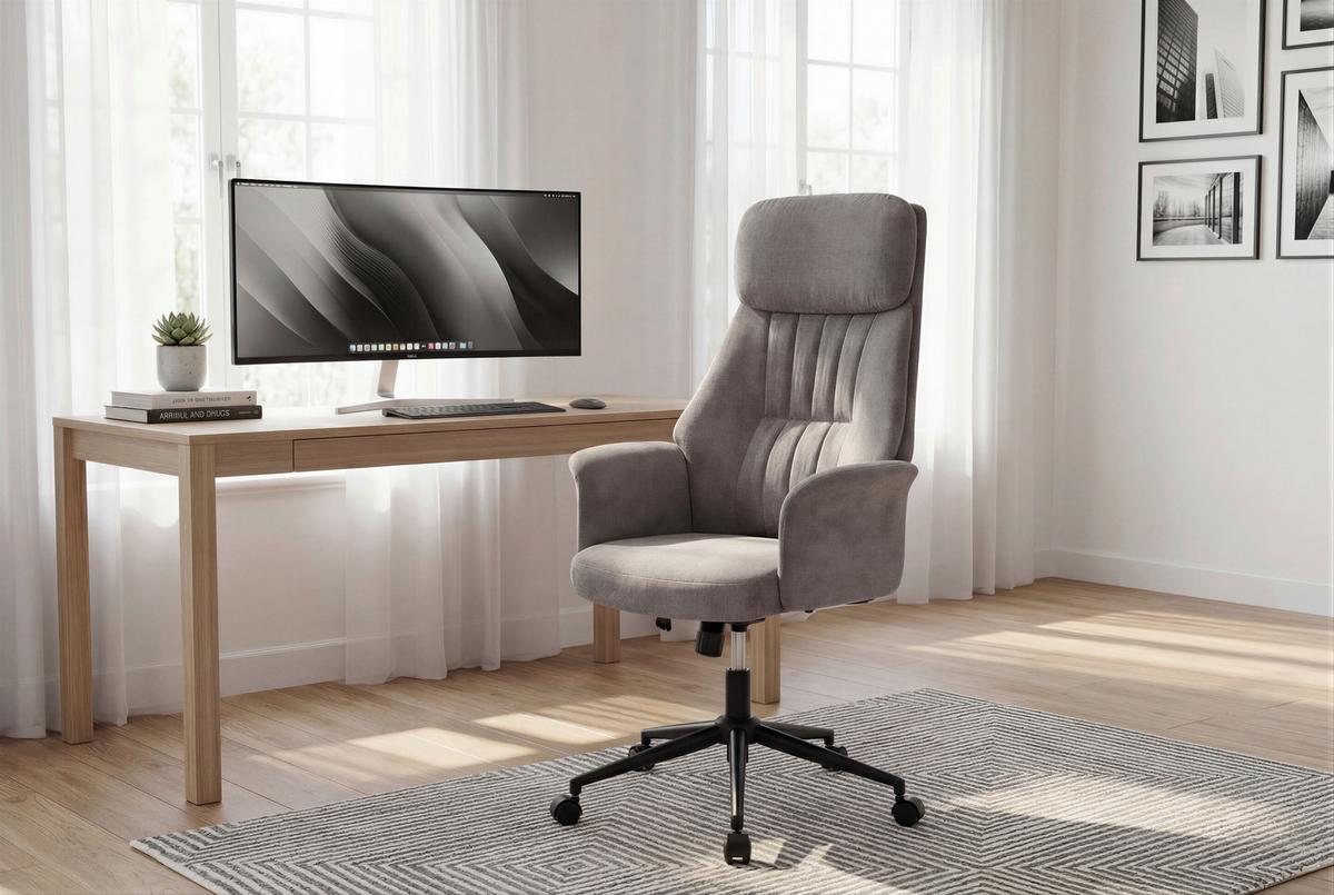 Drehstuhl Austin Grau B: 66 cm - Schwarz/Grau, MODERN, Holz/Kunststoff (66/114/122/64cm) - Livetastic