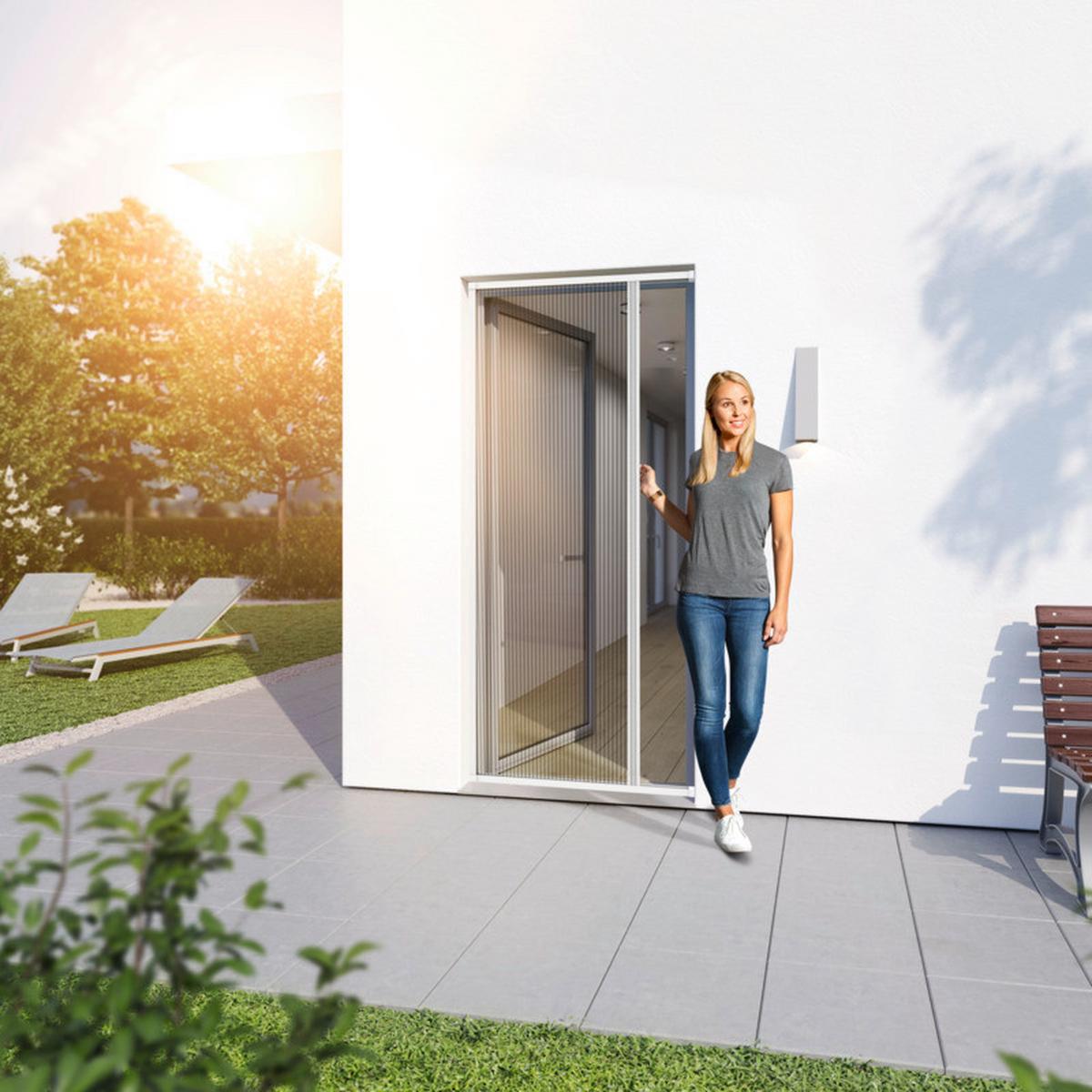 Fliegengittertür Is Plus Plissee Tür - Weiß, Basics (110/220cm) - Windhager