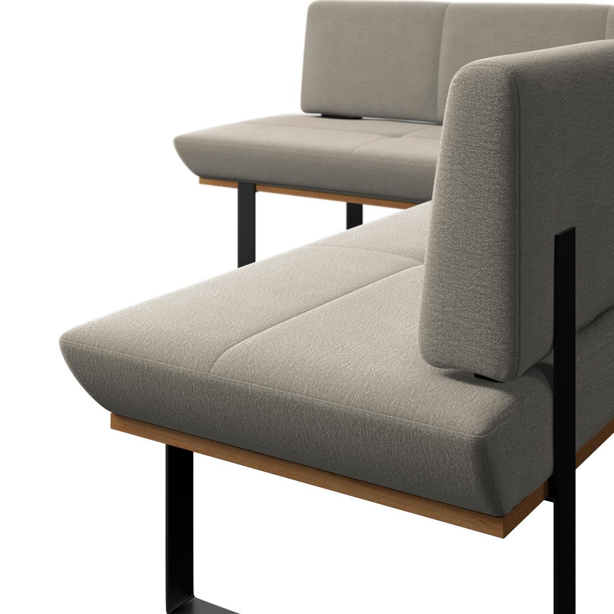 Eckbank Tristan Webstoff beige,S:175x245cm - Beige/Schwarz, MODERN, Holz/Textil (175/245cm) - James Wood
