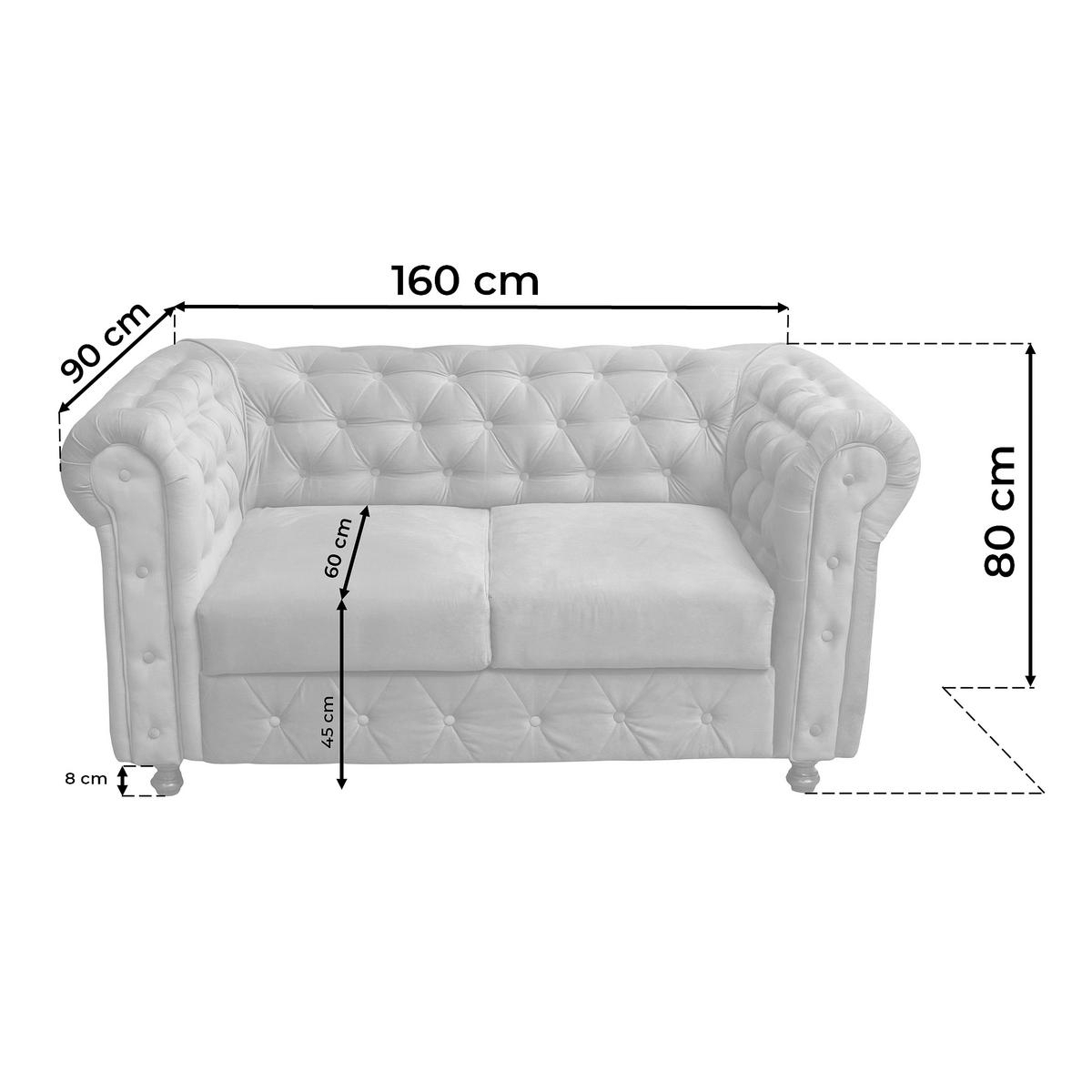 CHESTERFIELD-SOFA CARDIFF 168 - Wengefarben/Creme, Basics, Textil (168/80/90cm) - P & B