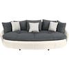 Big Sofa Aruba mit Kissen B: 238 cm Grau/Weiß Lederlook - Schwarz/Weiß, LIFESTYLE, Textil (238/80/140cm)