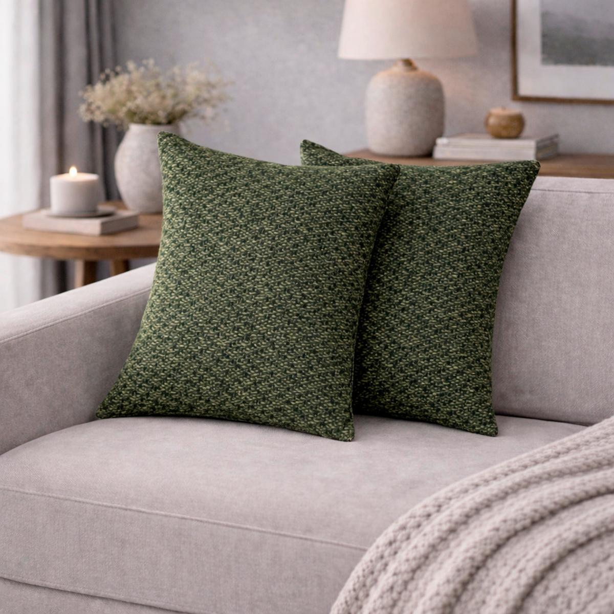 Kissenhüllen-Set Fjella - Grün, Basics, Textil (50/50cm)