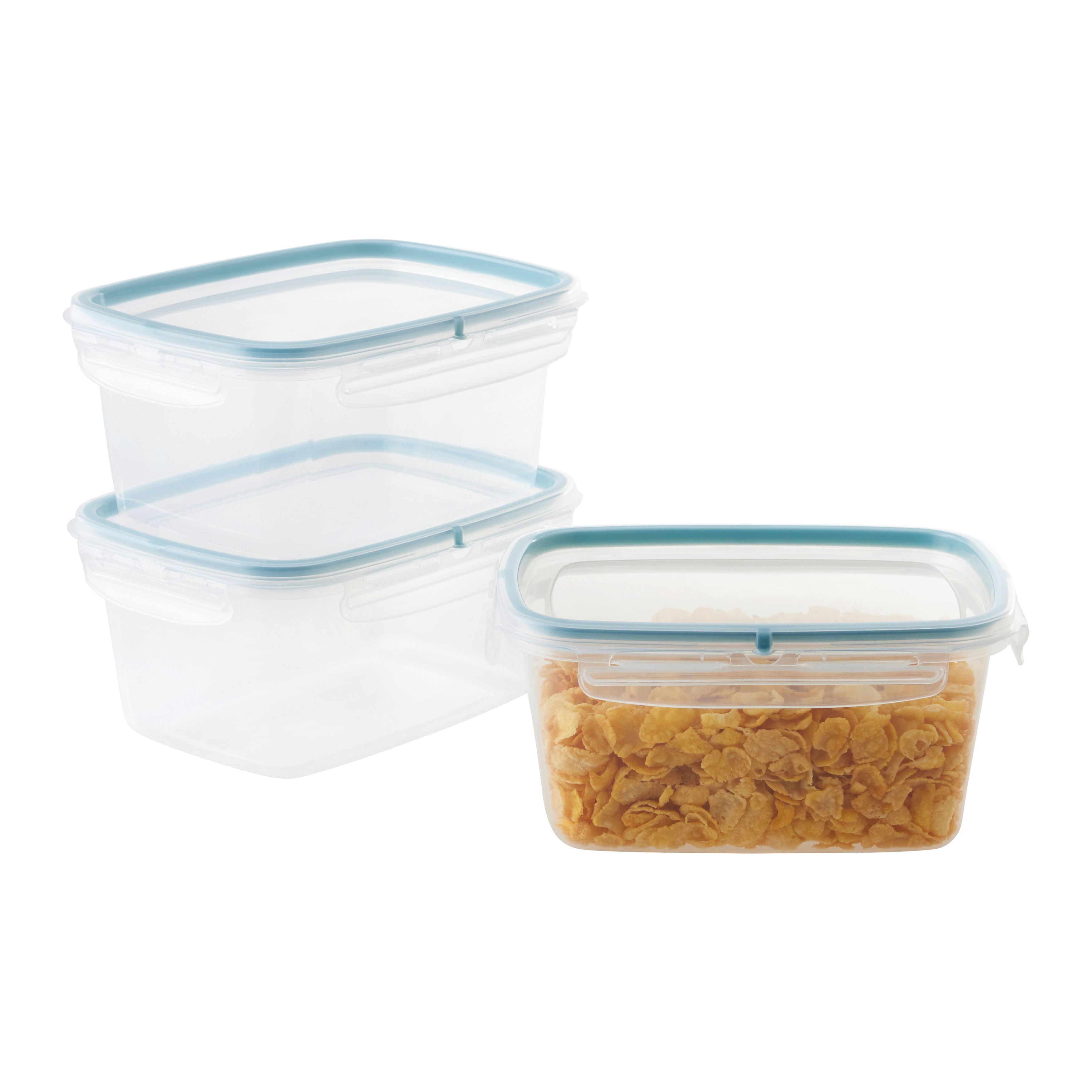 Sada dóz na potraviny objem 1,2L - priehľadné/pastelová modrá, Konventionell, plast (18,4/14/12cm) - Mömax