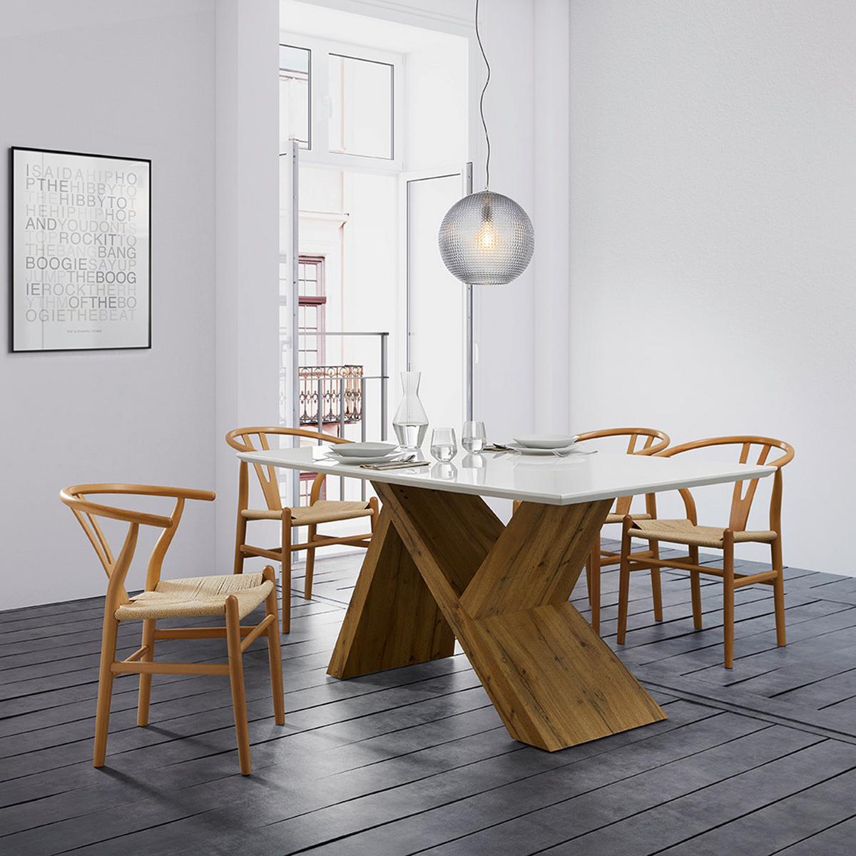 Jedálenská stolička MONICA  masív - prírodná farba, Modern, drevo (56/76/52cm) - Livetastic