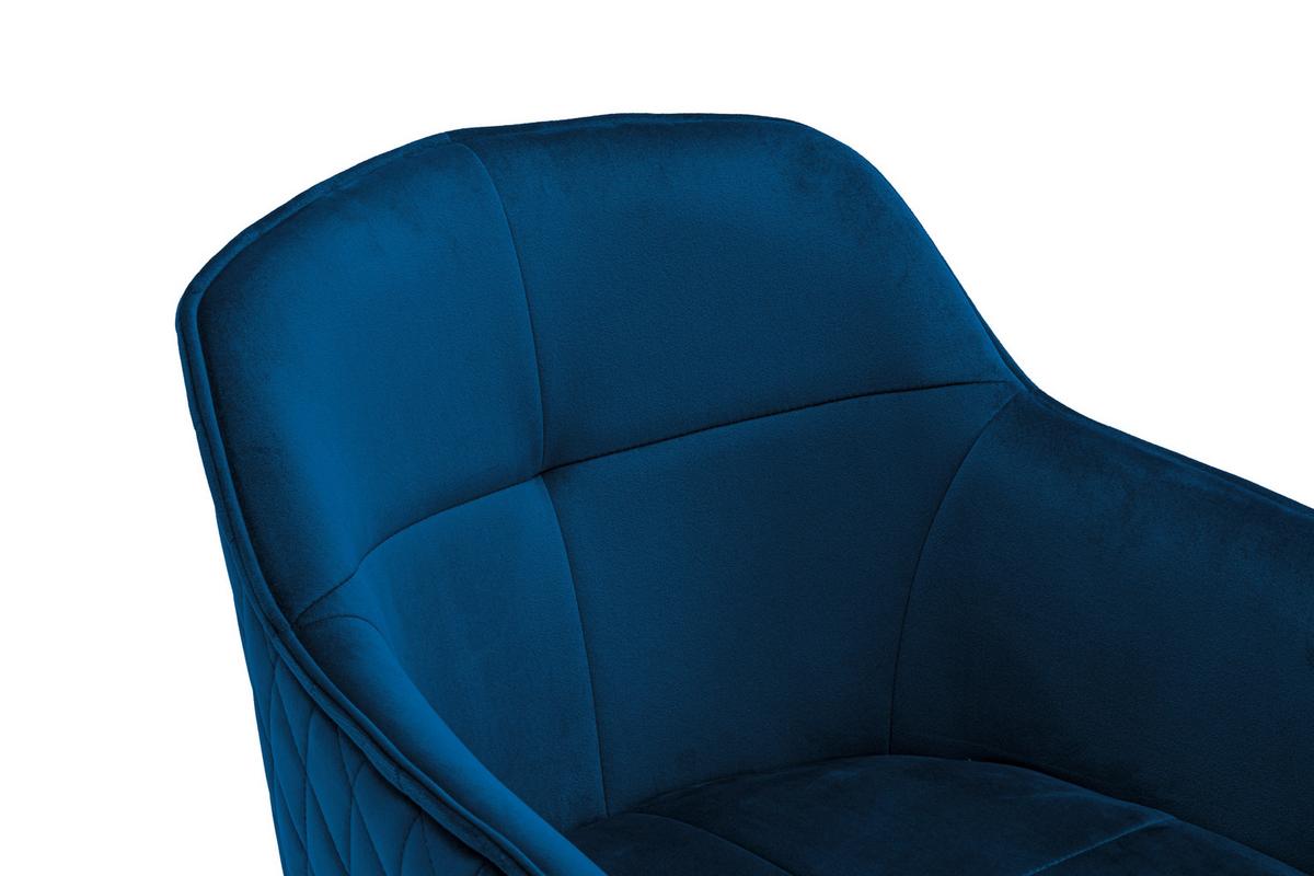 Židle s područkami EMMA, modrá - modrá/černá, Moderní, kov/textil (59/82/62cm) - MID.YOU