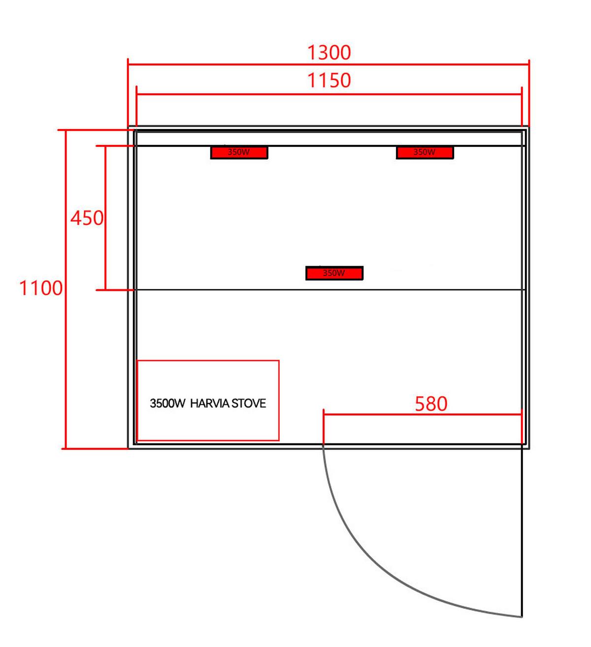 Infrarotkabine 2 Personen LxBxH: 130x120x200 cm - Naturfarben, Basics, Glas/Holz (130/120/200cm) - Sanotechnik