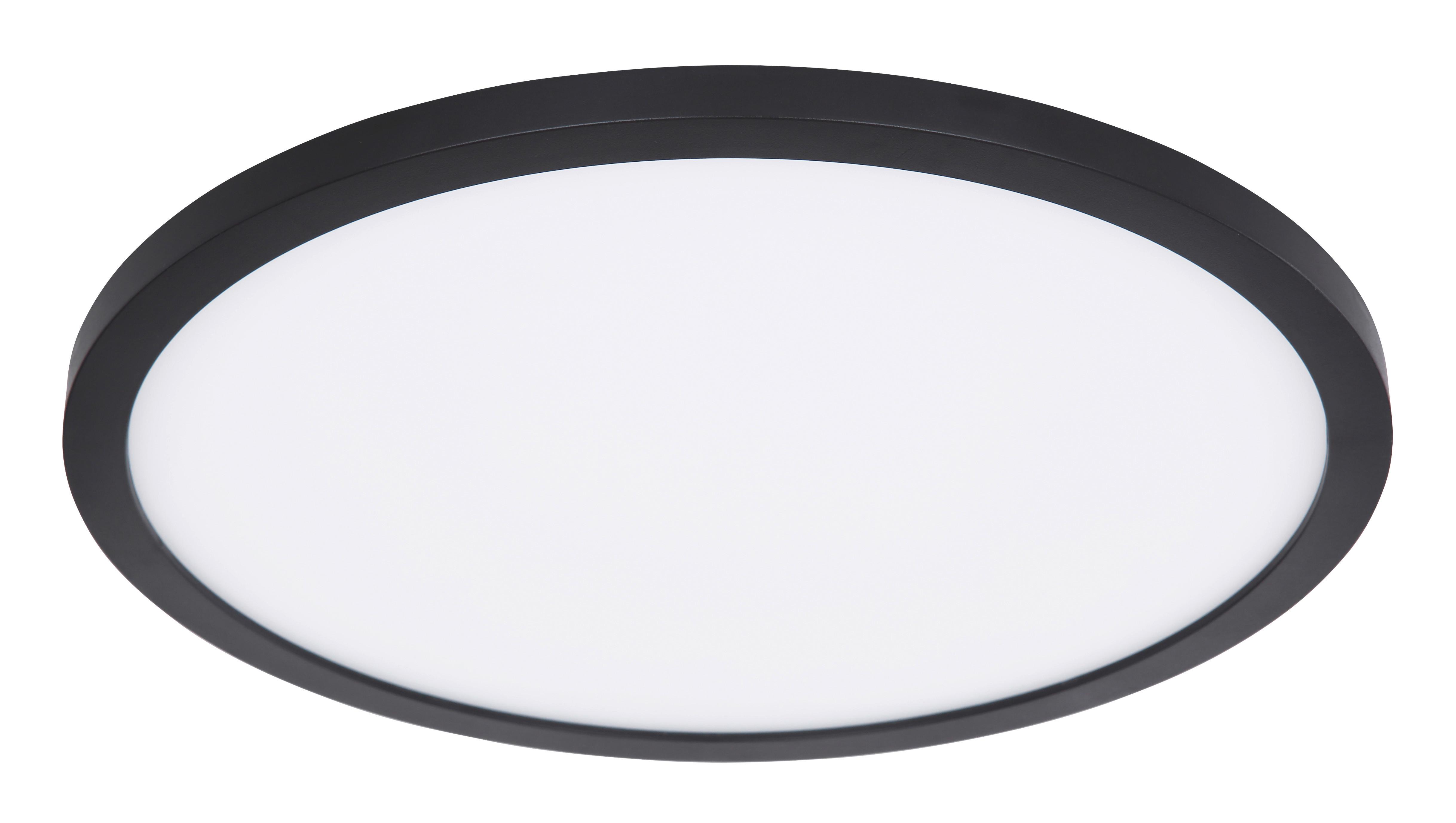 LED-Deckenleuchte Sapana Ø 29,4 cm mit Memory-Funktion - Opal/Schwarz, Basics, Kunststoff (29,4/2,5cm) - Globo