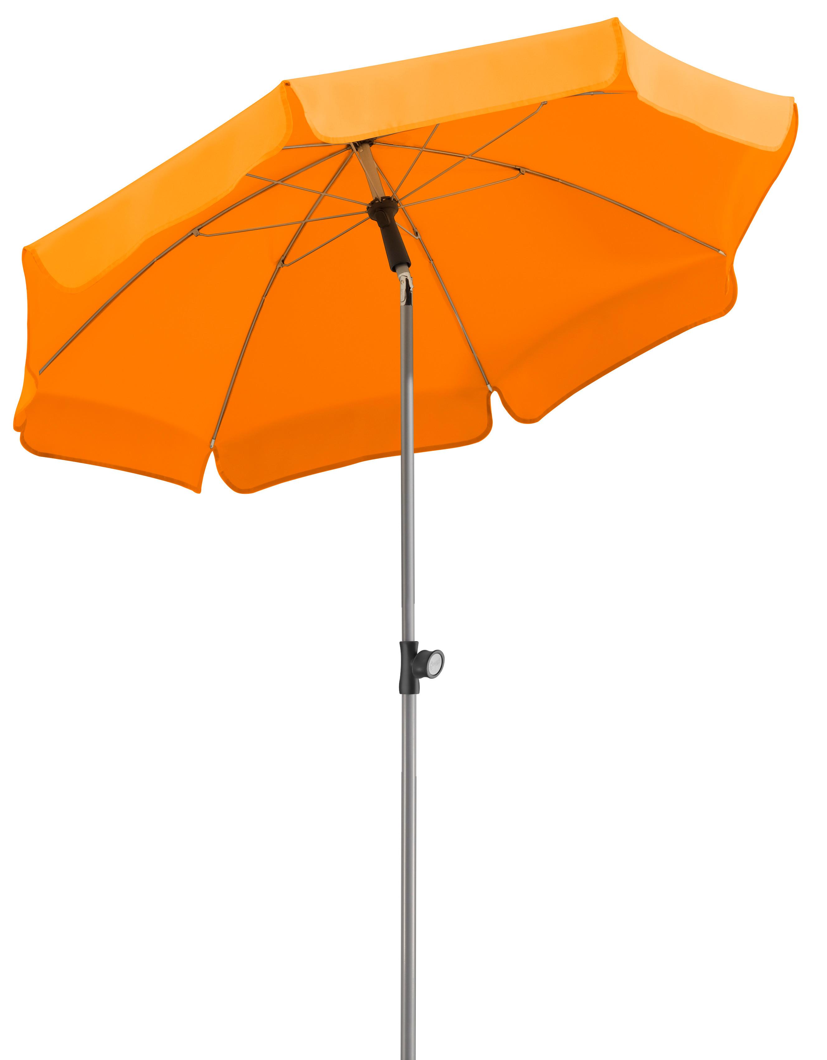 Sonnenschirm Locarno BxHxT: 150x220x150 cm Orange - Silberfarben/Orange, Basics, Textil/Metall (150/220/150cm) - Schneider