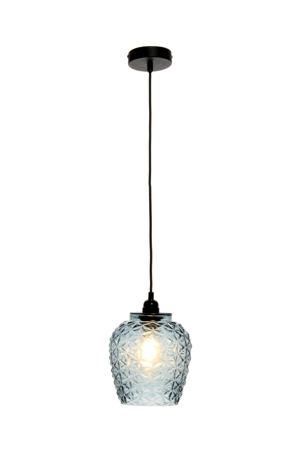 Hängeleuchte Vila Blau B: 18 cm - Blau, Basics, Glas (18/18/24cm) - Kayoom