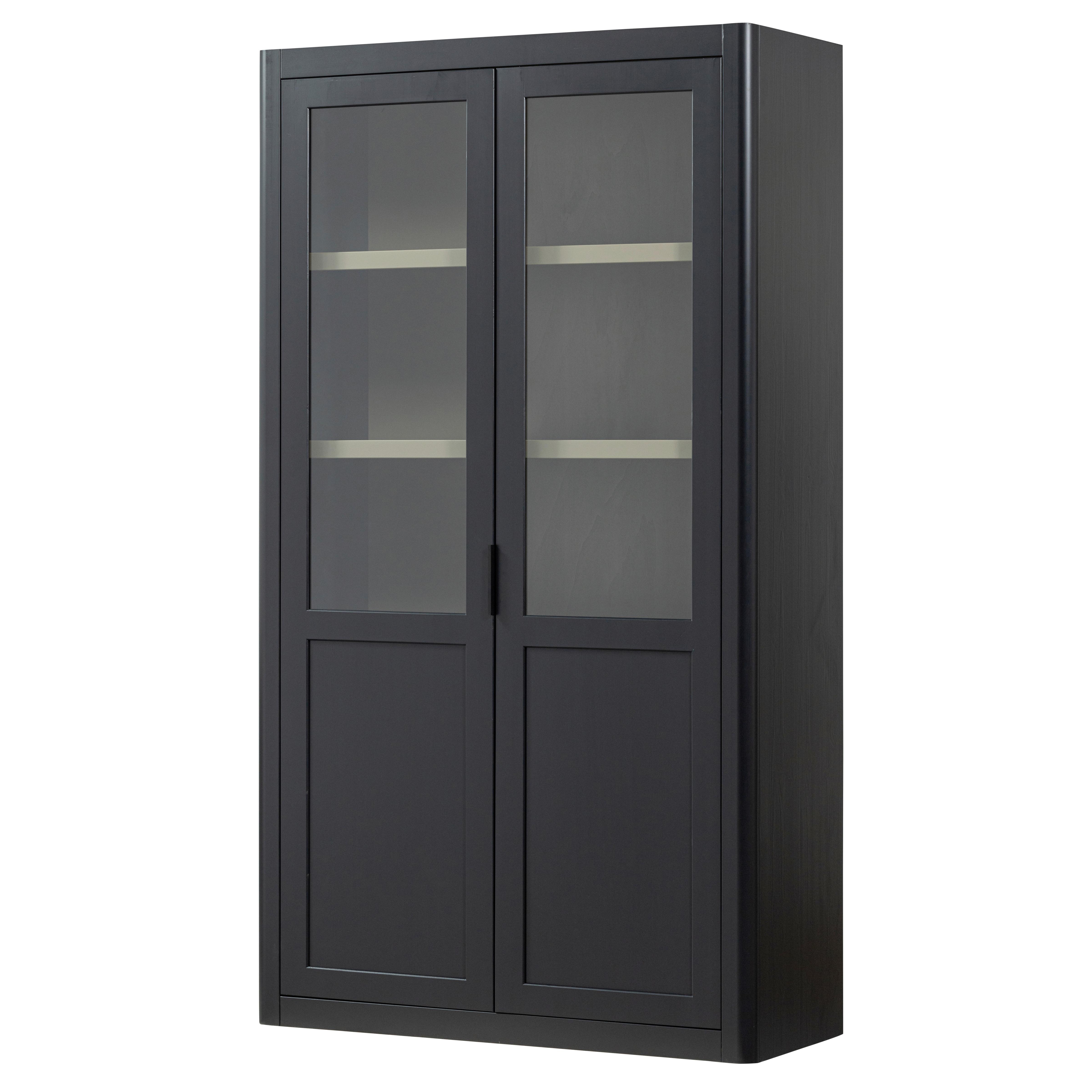 Vitrine Gunnar Schwarz B: 120 cm - Schwarz, Design, Holz (120/217/48cm) - Livetastic