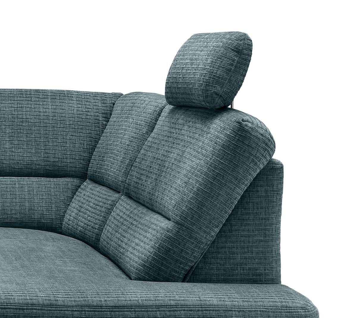 Ecksofa Cavoli Blau Relaxfunktion S: 266x190 Cm - Blau/Schwarz, MODERN, Textil (266/190cm) - Livetastic