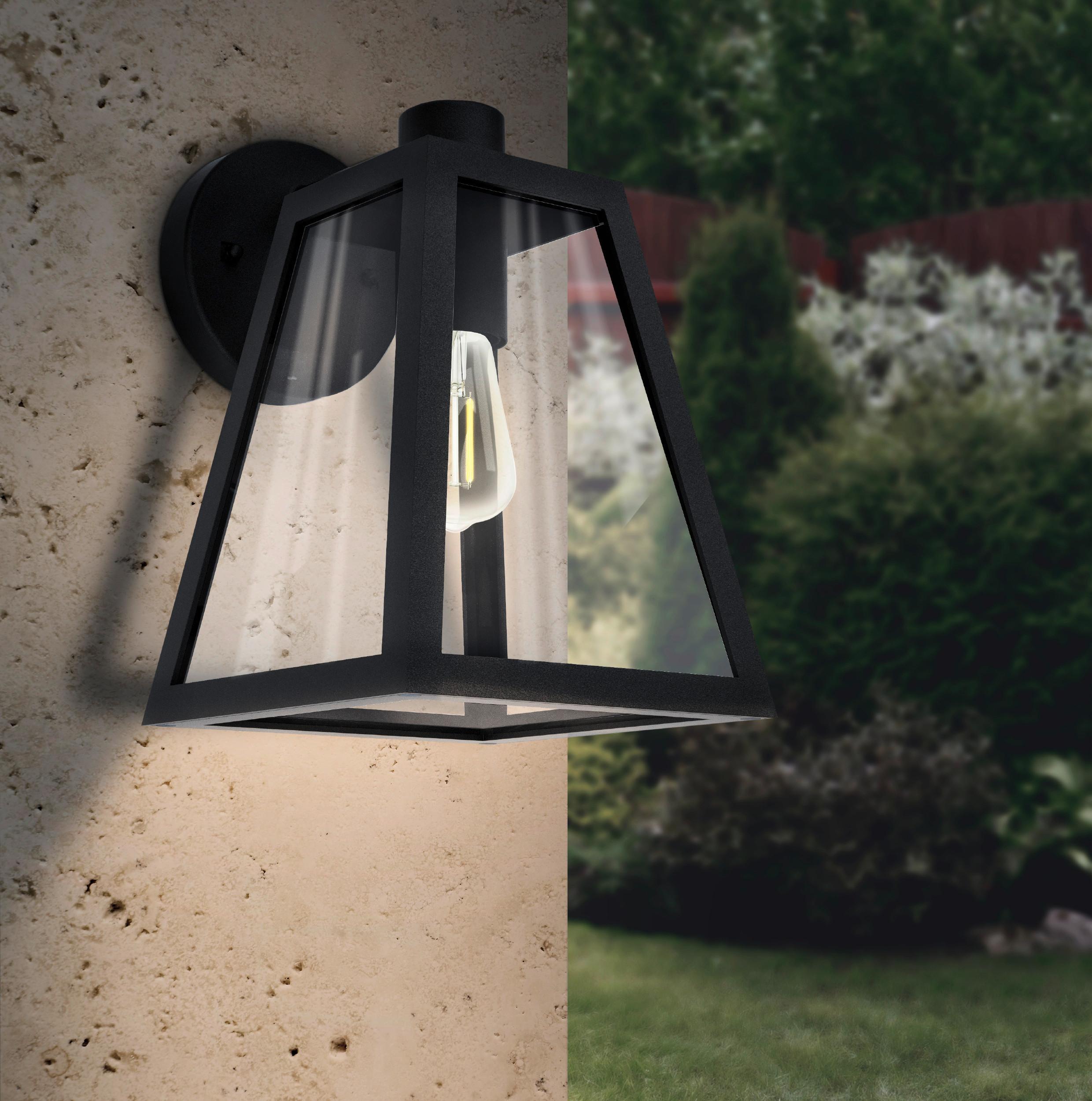 Außenwandleuchte Mirandola 60w Metall Glas, Wandmontage