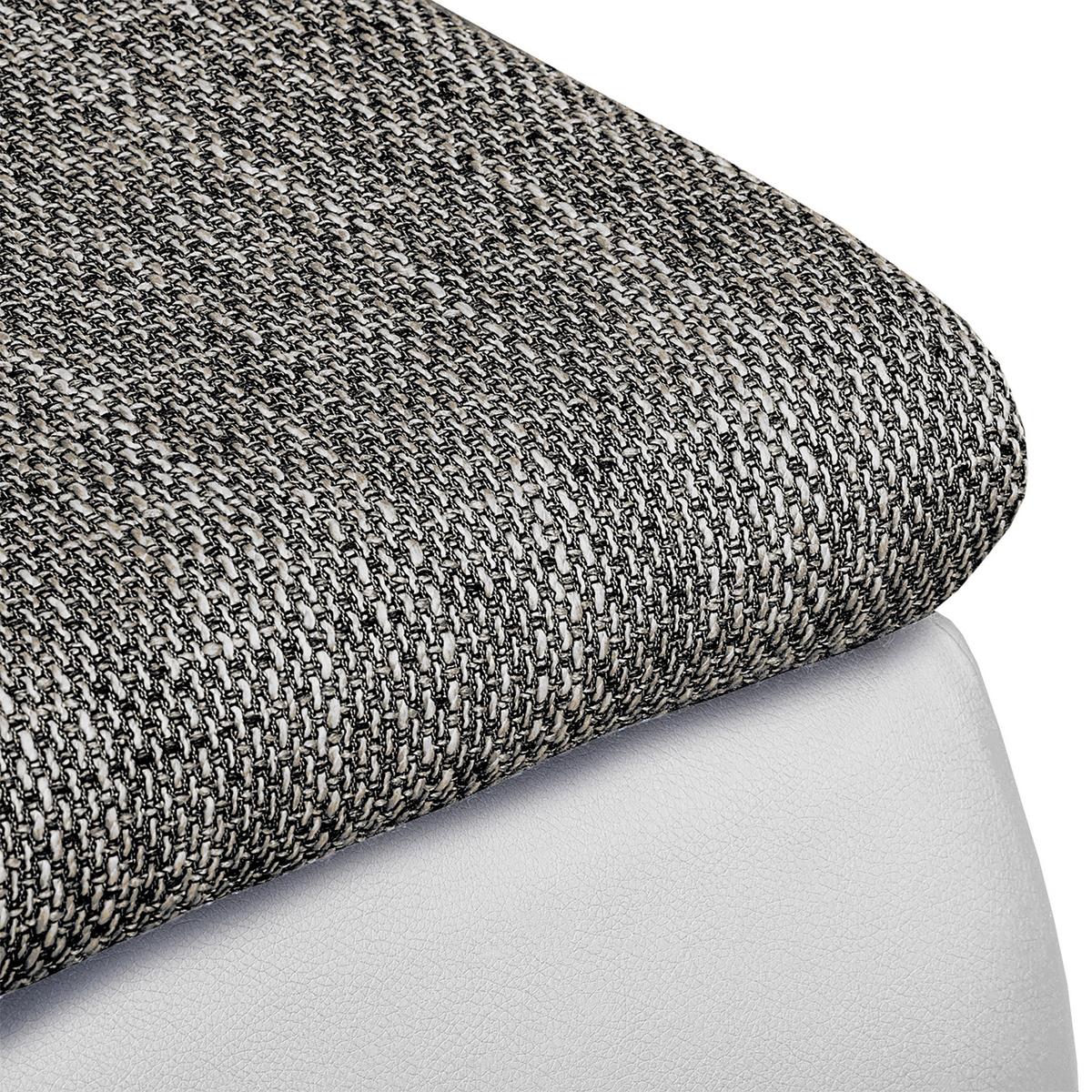 Ecksofa Acra Grau, Weiß B: 266x175 Cm - Chromfarben/Schwarz, Design, Textil (266/175cm) - Livetastic