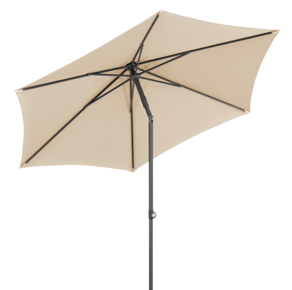 Sonnenschirm Sevilla BxHxT: 270x270x246 cm Naturfarben - Anthrazit/Naturfarben, Basics, Textil/Metall (270/258/270cm) - Schneider