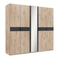 Skriňa s otočnými dverami BERGAMO, š. 225 cm - čierna/grafitová, Konventionell, kov/kompozitné drevo (225/208/58cm) - Based