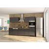 Küchenzeile Mailand mit Geräten 300 cm Anthrazit Elegant - Eichefarben/Anthrazit, MODERN, Holzwerkstoff (300cm) - Held