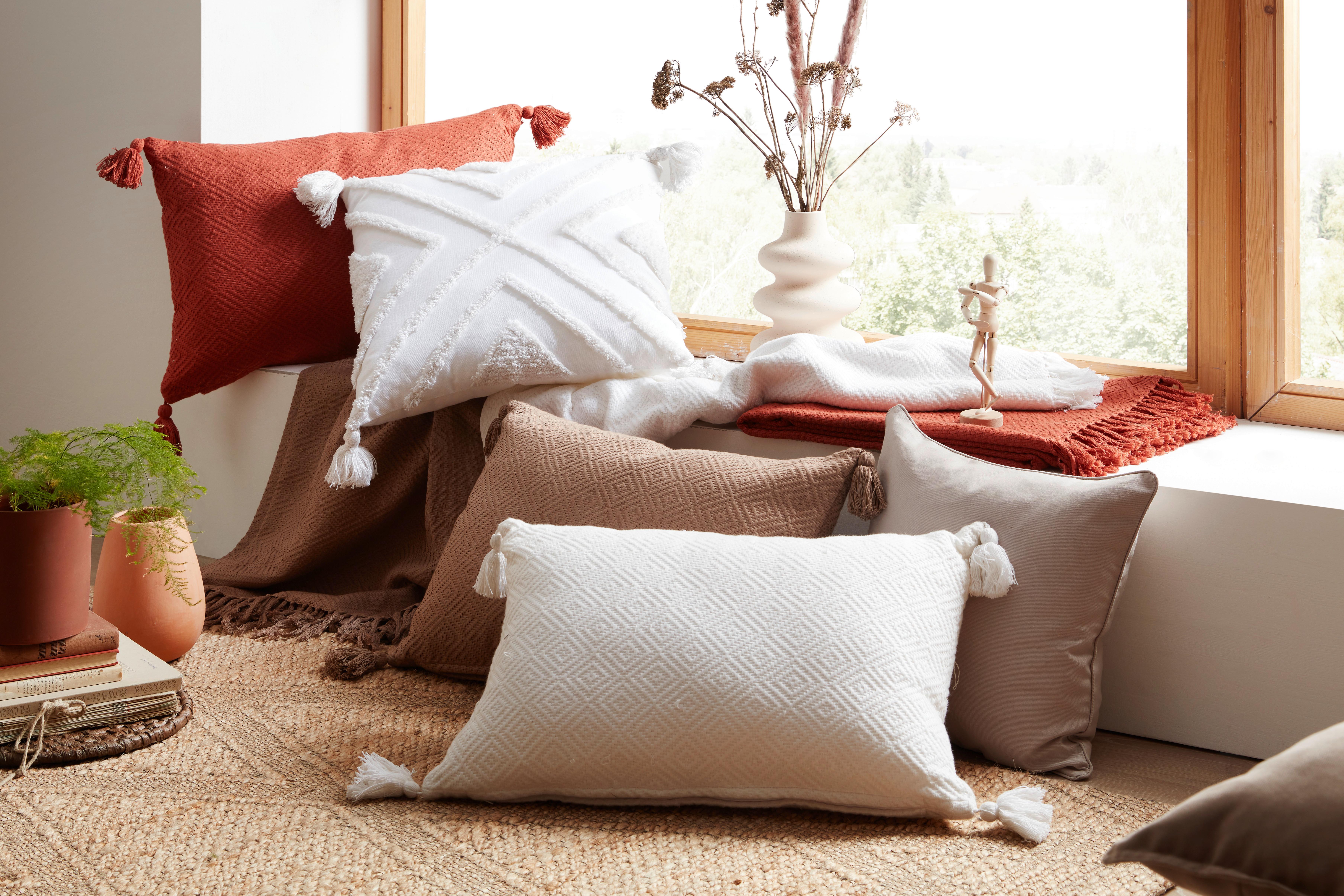 POTAH NA POLŠTÁŘ Steffi Paspel, 40/40cm - světle šedá, textil (40/40cm) - Mary's