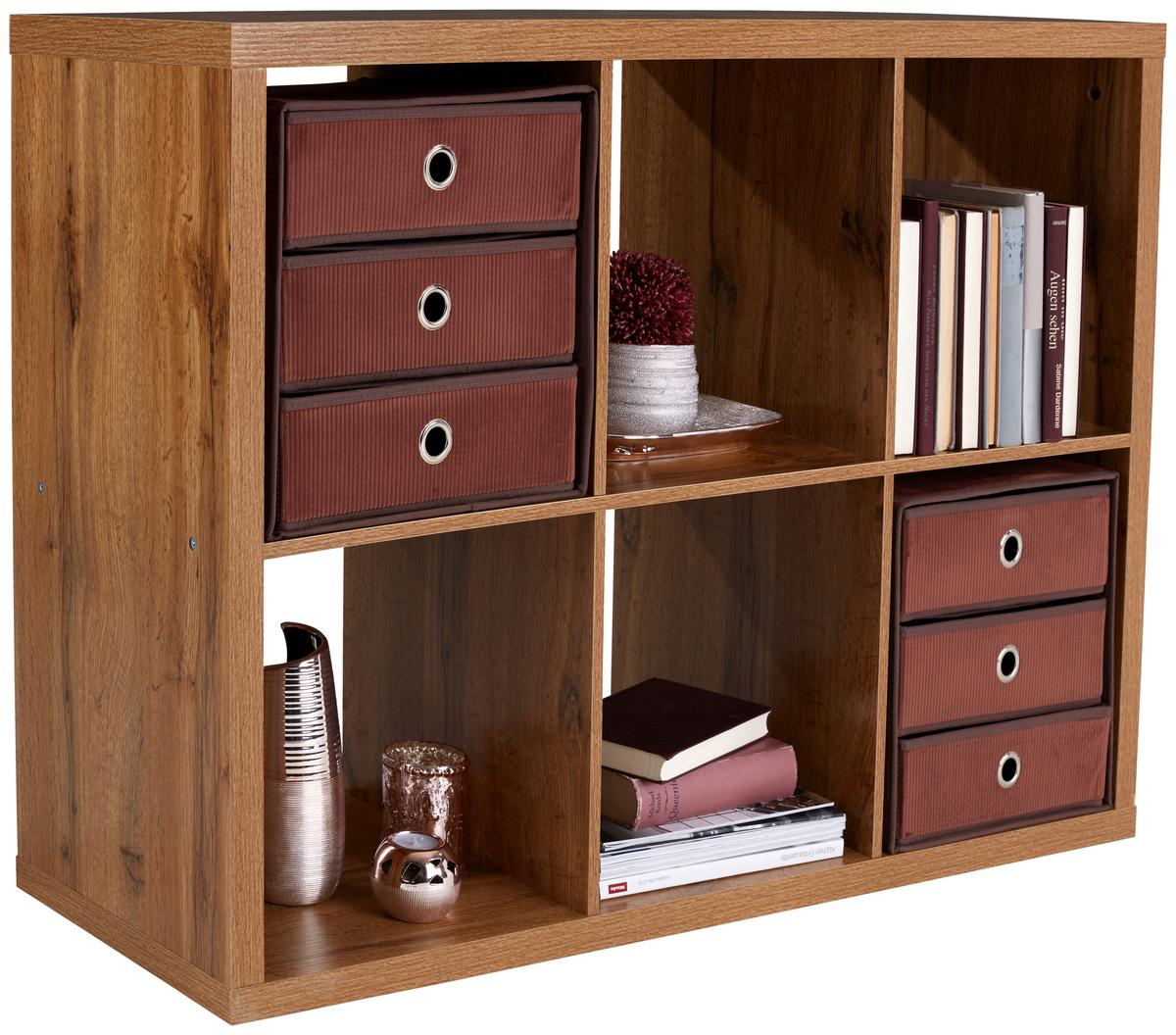 Regal Samy 2 B 112cm, Eiche Dekor - Eichefarben, MODERN, Holzwerkstoff (112/76/37cm)