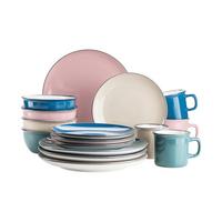 Kombiservice Maila 4 Personen 16-Teilig - Beige/Petrol, Basics, Keramik - Mäser