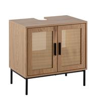 Waschbeckenunterschrank Eichefarben Dekor B: 60 cm - Eichefarben/Schwarz, Design, Holzwerkstoff (60/60/40cm) - MID.YOU