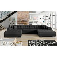 Wohnlandschaft Vento Schwarz U: 165x359x165cm - Chromfarben/Schwarz, Design (165/359/165cm) - MID.YOU