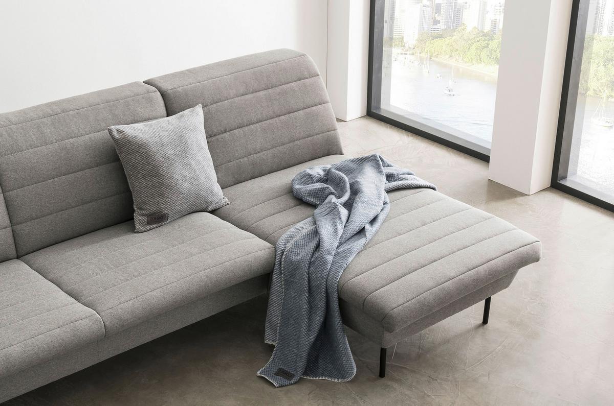 Ecksofa Looks Ix - Graubraun/Schwarz, Design, Textil (214/168cm) - LOOKS by W.Joop