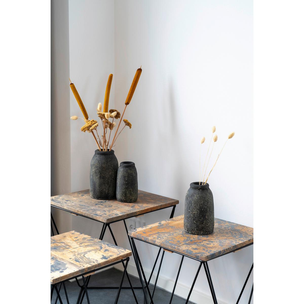 Vase Velas Keramik Grau Rund - Grau, Design, Keramik
