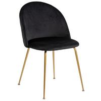 Luxusní židle Louise černá - černá/barvy mosazi, Konvenční, kov/textil (49,5/80,5/54cm) - Livetastic