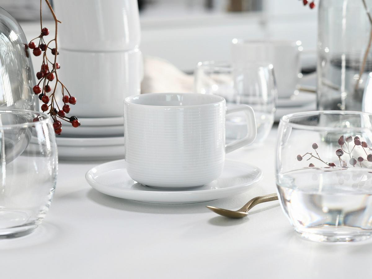 Kaffeeservice 18 -Teilig. Porzellan, weiß - Weiß, Basics, Keramik - Creatable