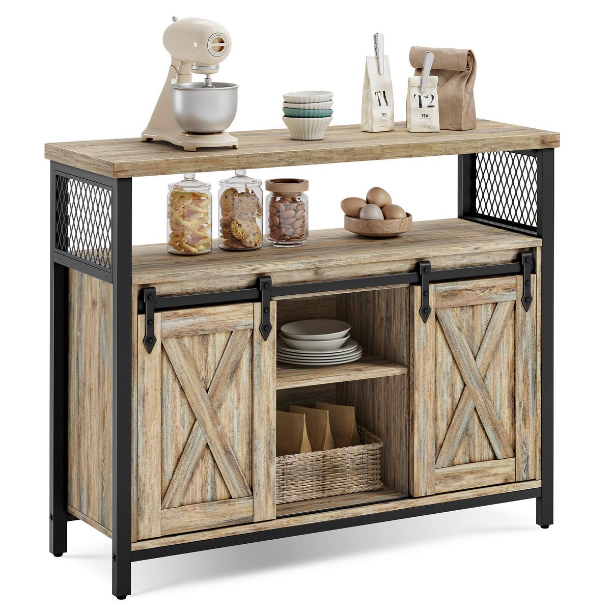 KOMODA BLEDO HŇEDÁ/ČIERNY KOV - hnedá/čierna, Modern, kov/kompozitné drevo (100/80/33cm) - MID.YOU