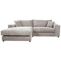 Ecksofa Funny S Links, Grau Schenkel: 180x265 cm - Schwarz/Grau, Basics, Textil (180/265cm) - Livetastic