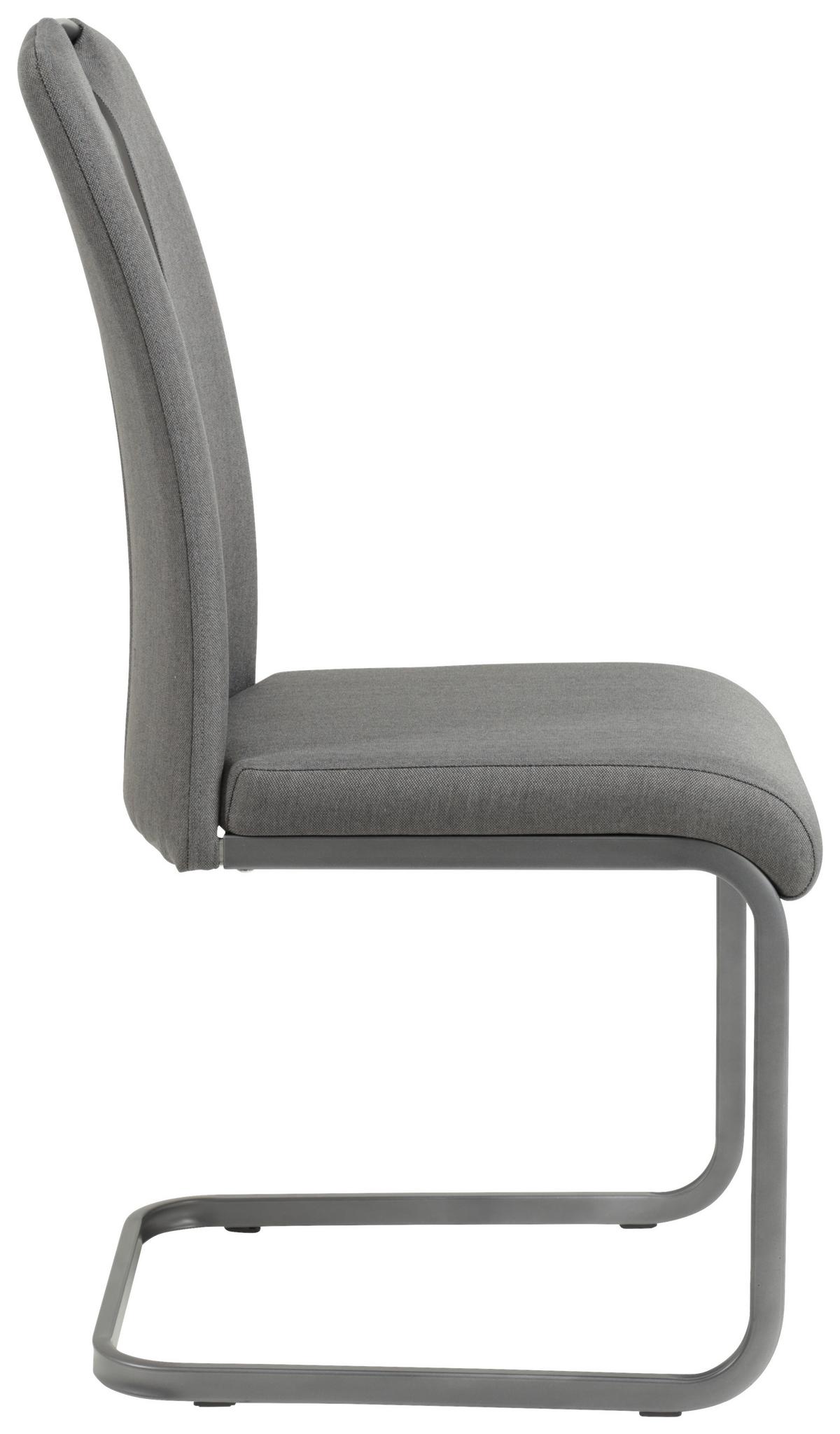 Schwingstuhl Amber Anthrazit/ Grau Gepolstert 2er-Set - Anthrazit/Grau, MODERN, Textil/Metall (43/98/56cm) - MID.YOU