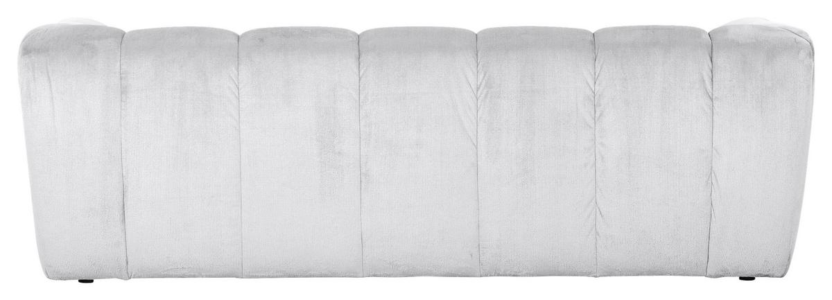 Bigsofa Sabea B: 220 Cm Weiß Plüsch - Schwarz/Weiß, KONVENTIONELL, Textil (220/67/106cm) - MID.YOU