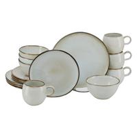 Kombiservice 16-Teilig. Steinzeug, hellgrau - Hellgrau, Basics, Keramik - Creatable