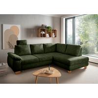 Eckschlafsofa Positano Dunkelgrün S: 265x206 Cm - Wildeiche/Dunkelgrün, MODERN, Textil (265/206cm) - Livetastic