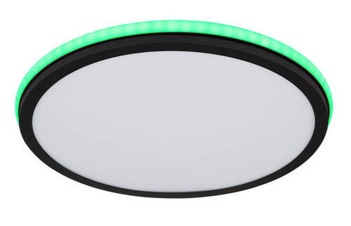 LED-Deckenleuchte 41391-40r - Opal/Schwarz, Design, Kunststoff/Metall (45/7cm) - Globo