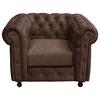 Chesterfield-Sessel Cardiff - Wengefarben/Braun, Basics, Textil (110/80/90cm) - P & B