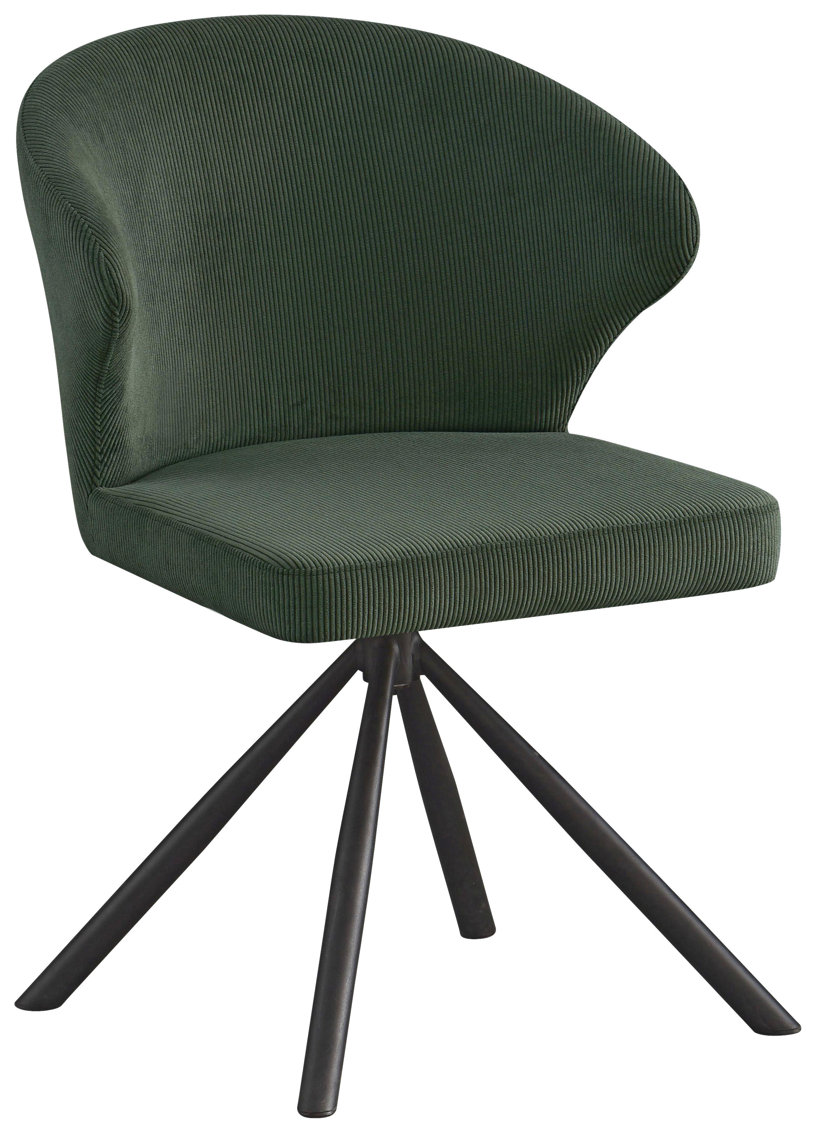 Stolička s podrúčkami zelená - čierna/tmavozelená, Lifestyle, kov/textil (55/81,5/58cm) - Based