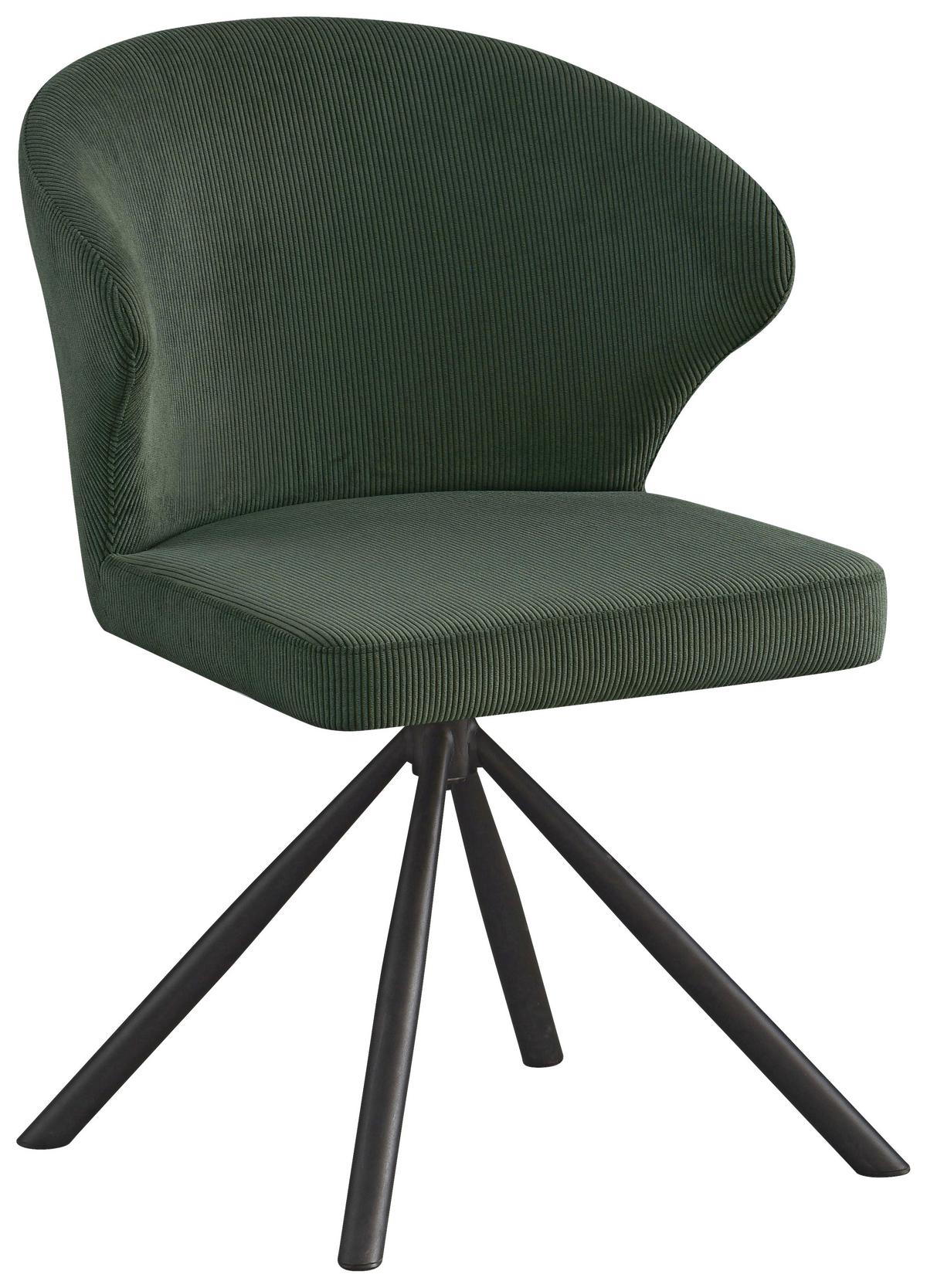 Stolička s podrúčkami zelená - čierna/tmavozelená, Lifestyle, kov/textil (55/81,5/58cm) - Based