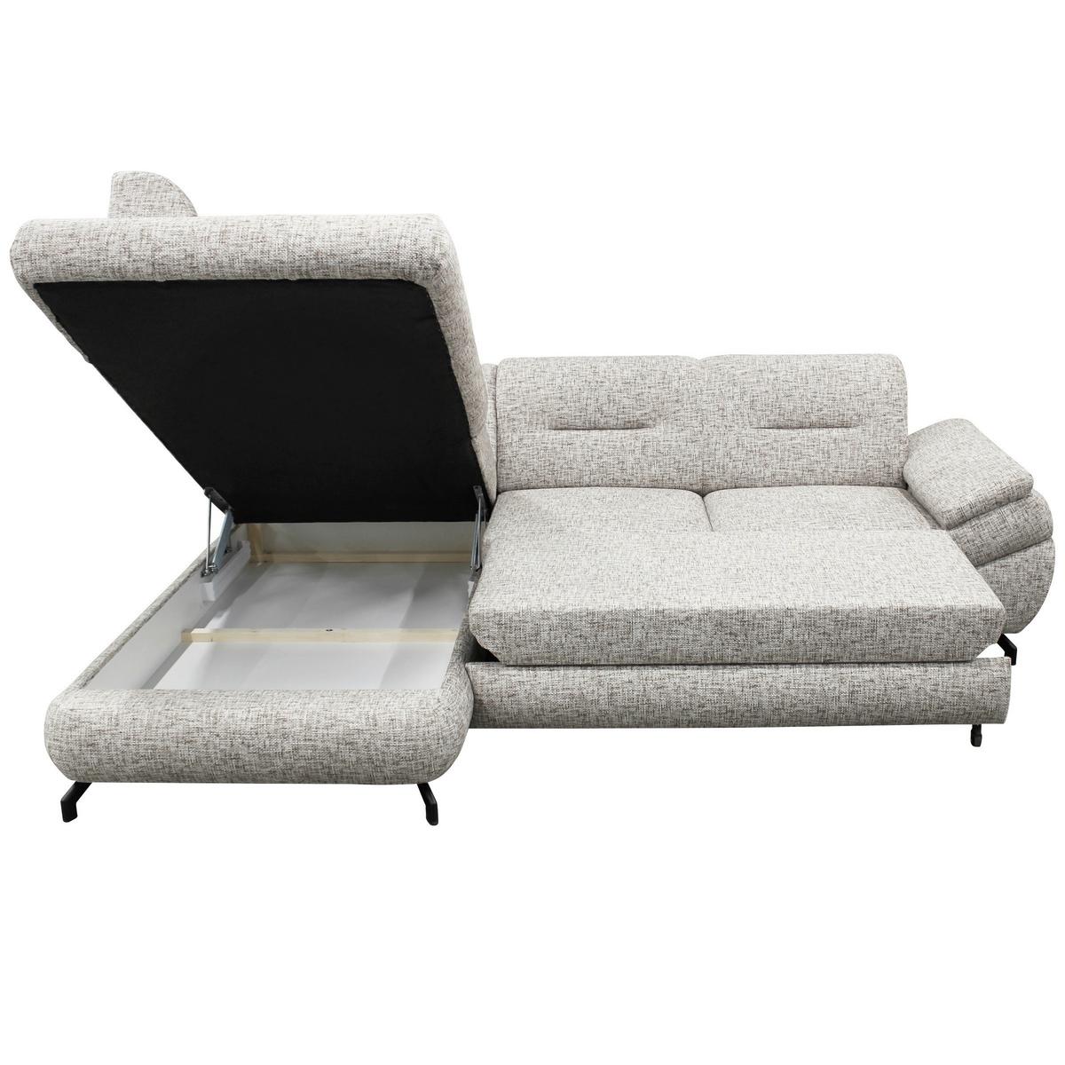 Ecksofa Imo Beige 201x274 cm - Beige/Schwarz, Design, Textil (201/274cm) - MID.YOU