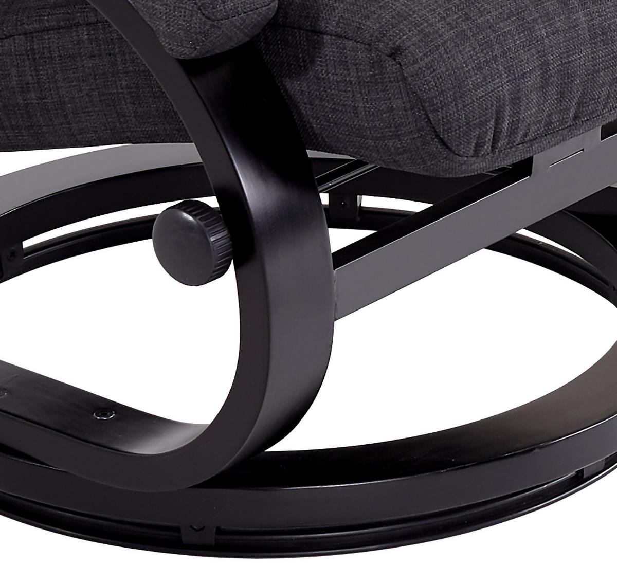 Fernsehsessel mit Fußhocker Niklas Webstoff Dunkelgrau - Dunkelgrau/Schwarz, MODERN, Holz/Textil (66/98-86/80-110cm) - Ondega
