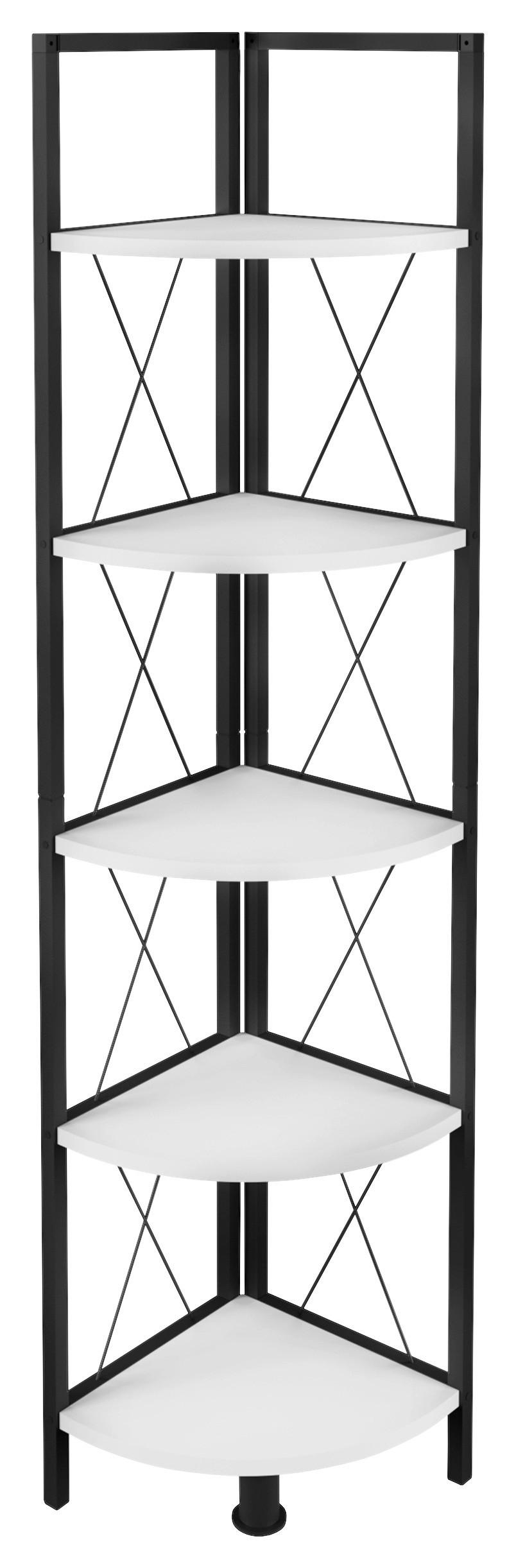 ROHOVÝ REGÁL INSASI 5 ECKREGAL - čierna/biela, Design, kov/kompozitné drevo (34/160/34cm) - MID.YOU