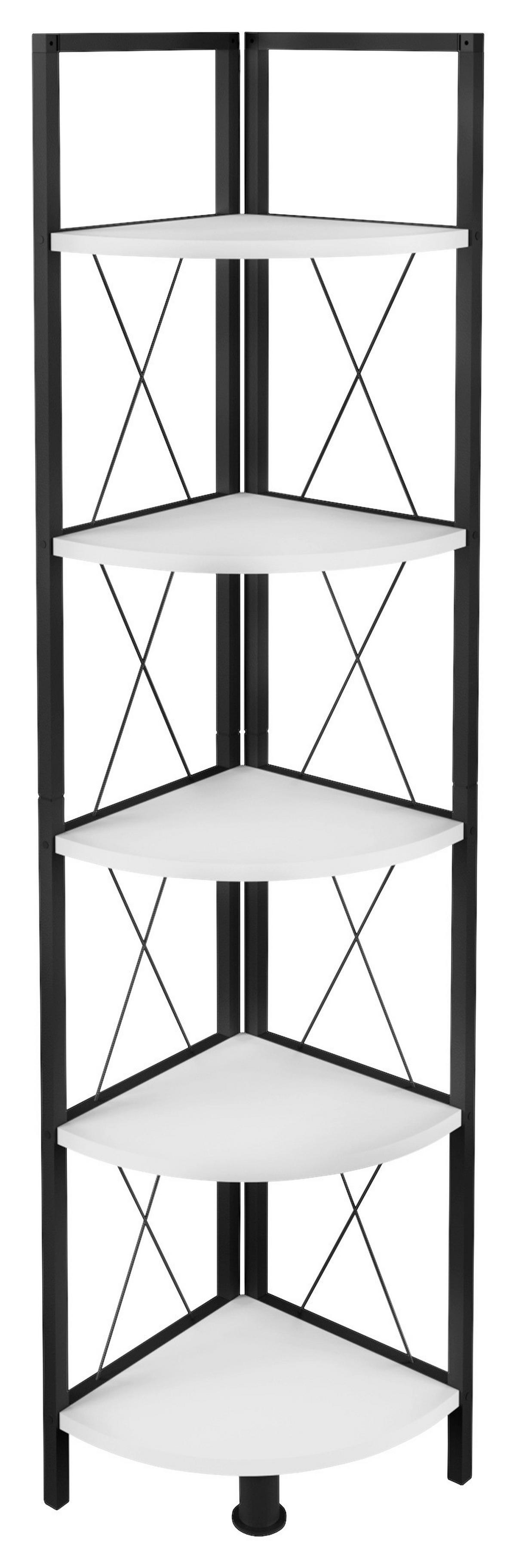 ROHOVÝ REGÁL INSASI 5 ECKREGAL - bílá/černá, Design, kov/kompozitní dřevo (34/160/34cm) - MID.YOU