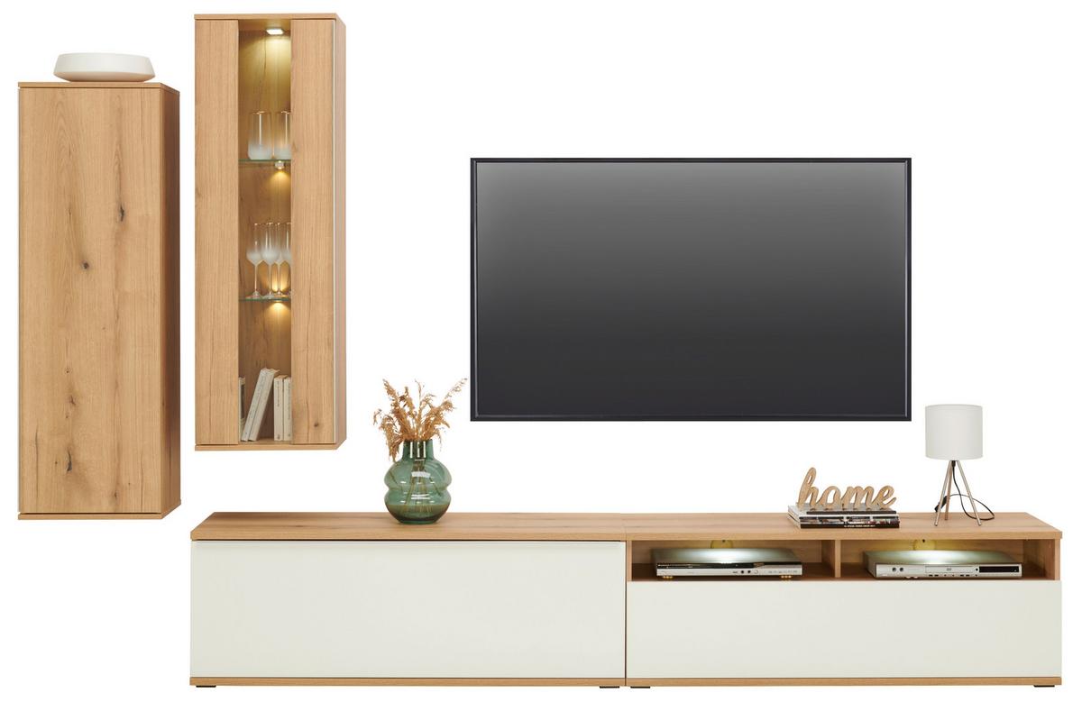 Wohnkombination 4 -Teilig. Power Alpinweiß - MODERN, Holzwerkstoff (297,2/219,2/40cm)