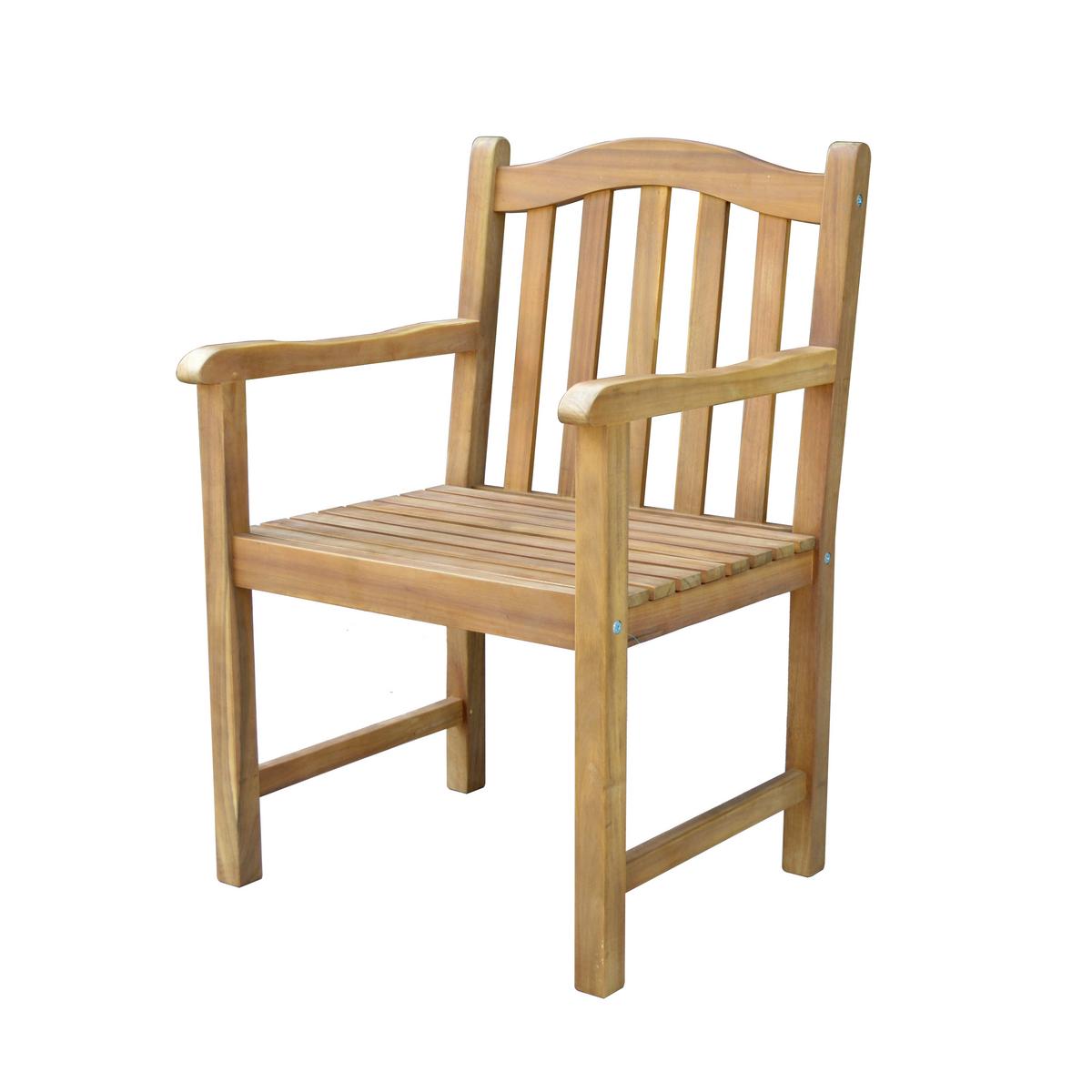 Gartenstuhl mit Armlehnen Akazie, ca. 58x57x89 cm - Akaziefarben, Basics, Holz (58/57/89cm)