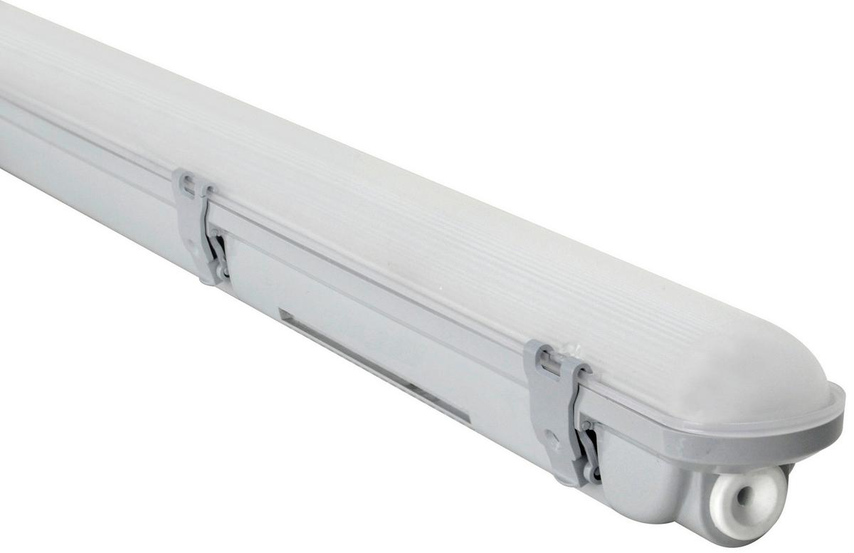 LED-Deckenleuchte L: 120 cm, für In- und Outdoor - Grau, Basics, Kunststoff (120/7/7,3cm)