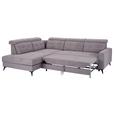 Ecksofa mit Bettfunktion Barletta Grau - Schwarz, MODERN, Textil (228/289cm) - Luca Bessoni