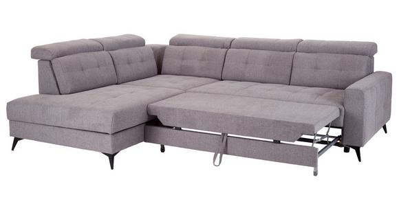 Ecksofa mit Bettfunktion Barletta Grau - Schwarz, MODERN, Textil (228/289cm) - Luca Bessoni