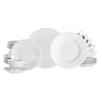 Kombiservice Frederike Weiss Porzellan, 6 Pers., 30-teilig - Weiß, Basics, Keramik - Creatable